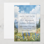Berg-Wildblumen Blumenwiese Hochzeit Save The Date (Vorne/Hinten)