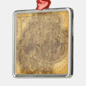 Berg-Wüste IslandPanoramic Karte Ornament Aus Metall (Links)