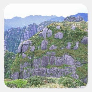 Berg, Yakushima, Kagoshima, Japan Quadratischer Aufkleber