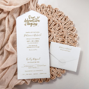 Bergabenteuer beginnt - Alles-in-einem-Hochzeitska All In One Einladung