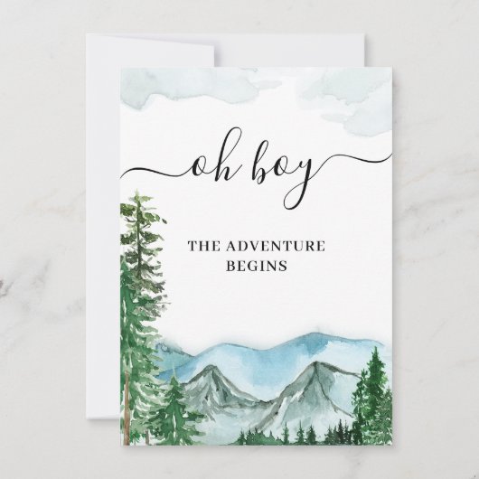 Bergabenteuer Begins Wilderness Babydusche Einladung (Rückseite)