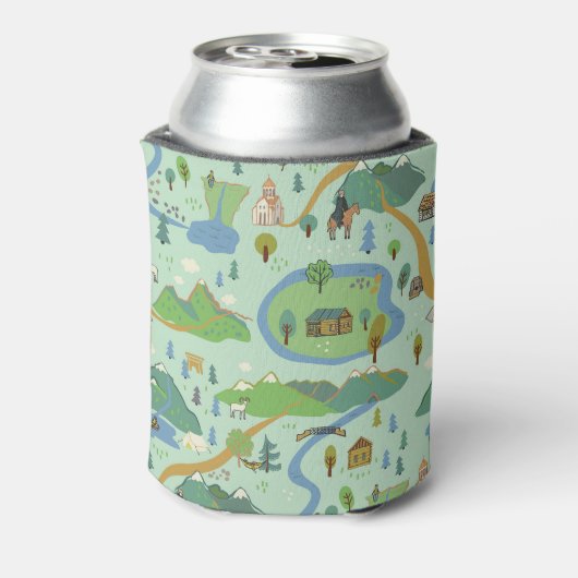 Bergabenteuer: Explorer-Muster Dosenkühler (Kanne Rückseite)