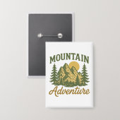 Bergabenteuer Vintage-Wanderung im Freien Button (Vorderseite/Rückseite)