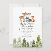 Bergabenteuercamper zum ersten Geburtstag Einladung (Vorderseite)