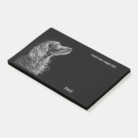 Bergamasco Abstrakt Art Dog Name Post-it Klebezettel (angewinkelt)