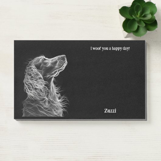 Bergamasco Abstrakt Art Dog Name Post-it Klebezettel (Büro)