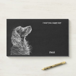 Bergamasco Abstrakt Art Dog Name Post-it Klebezettel