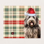 Bergamasco Dog Holiday Karierte Weihnachtskarte (Außenseite Aufgefaltet)