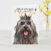 Bergamasco Dog King für Tag Funny Geburtstag Karte (Gelbe Blume)