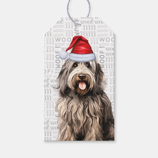Bergamasco Feiertag Hund Weihnachten Geschenkanhänger (Vorderseite)