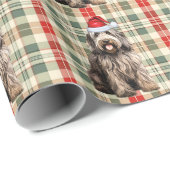 Bergamasco Hund und Urlaub Karierte Weihnachten Geschenkpapier (Rolleneckpunkt)