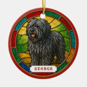 Bergamasco Schäferhund Keramik-Kreisor ornament