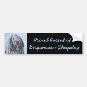 Bergamasco Sheepdog Malerei - Niedlicher Original  Autoaufkleber