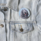 Bergamasco Sheepdog Malerei - Niedlicher Original  Button (Beispiel)