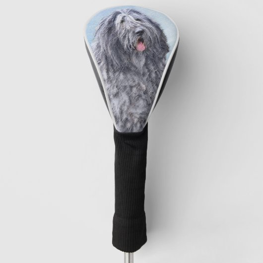Bergamasco Sheepdog Malerei - Niedlicher Original Golf Headcover (Vorderseite)