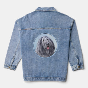 Bergamasco Sheepdog Malerei - Niedlicher Original  Jeansjacke