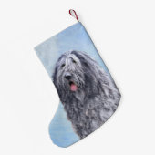 Bergamasco Sheepdog Malerei - Niedlicher Original  Kleiner Weihnachtsstrumpf (Rückseite (Hängend))