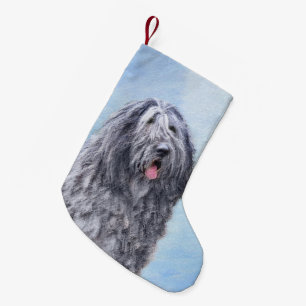 Bergamasco Sheepdog Malerei - Niedlicher Original Kleiner Weihnachtsstrumpf