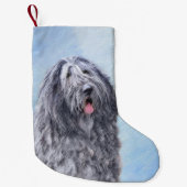 Bergamasco Sheepdog Malerei - Niedlicher Original  Kleiner Weihnachtsstrumpf (Vorderseite)
