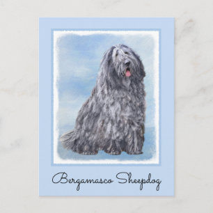 Bergamasco Sheepdog Malerei - Niedlicher Original Postkarte
