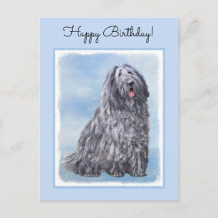 Bergamasco Sheepdog Malerei - Niedlicher Original Postkarte