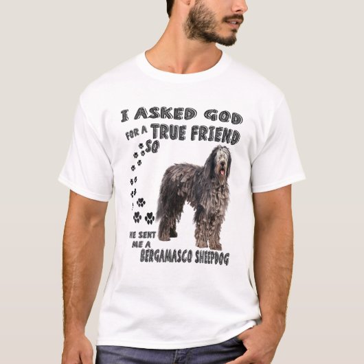 Bergamasco Sheepdog Quote Mama Vater, Bergamasco S T-Shirt (Vorderseite)