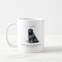 Bergamasco Sheepdog Watercolor Dog | Monogramm