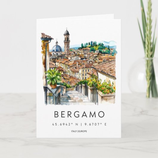Bergamo Aquarell 2 Karte (Vorderseite)