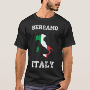 Bergamo Italien Vintag Italien Flaggenkarte T-Shirt