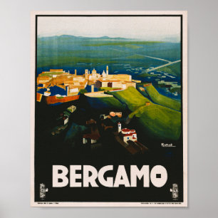 Bergamo Italien Vintage Reise Poster