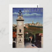 Bergamo Vintage Travel Poster restauriert Postkarte (Vorne/Hinten)