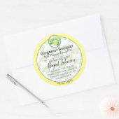 Bergamot Citrus Handmade Artisan Gift Label Runder Aufkleber (Umschlag)