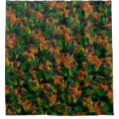 Bergamot Hautstruktur in grün und kräftig orange Duschvorhang (Vorderseite)