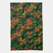 Bergamot Hautstruktur in grün und kräftig orange Geschirrtuch (Vertikal)