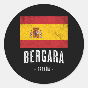 Bergara Spanien Es Flag Stadt Bandera Ropa Runder Aufkleber
