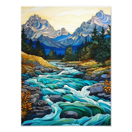 Bergbach Fotodruck (Vorne)