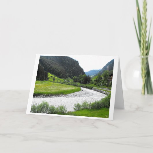 Bergbach in den Schweizer Alpen Feiertagskarte (Vorderseite)