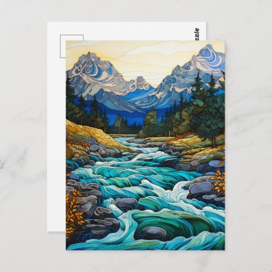 Bergbach Postkarte (Vorne/Hinten)