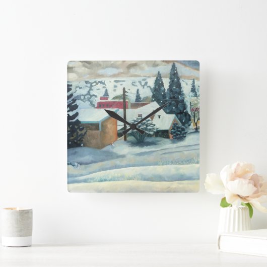 Bergbahn Quadratische Wanduhr (Zuhause)