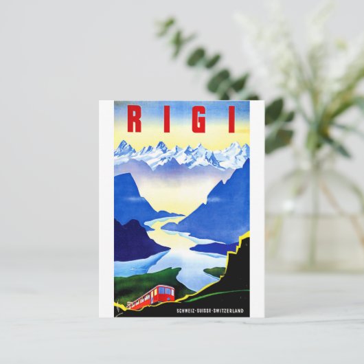 Bergbahn Rigi, Schweiz, Jahrgangsreise Postkarte (Stehend Vorderseite)