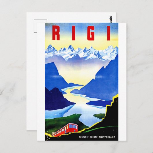 Bergbahn Rigi, Schweiz, Jahrgangsreise Postkarte (Vorne/Hinten)