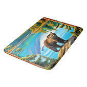 Bergbär: Der See Reflektion Kunst, Dichtung und Mu Badematte (Schrägansicht)