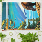 Bergbär: Der See Reflektion Kunst, Dichtung und Mu Geschirrtuch (Gefaltet)