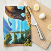 Bergbär: Der See Reflektion Kunst, Dichtung und Mu Geschirrtuch (Viertel Falte)