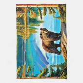 Bergbär: Der See Reflektion Kunst, Dichtung und Mu Geschirrtuch (Vertikal)