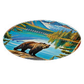 Bergbär: Der See Reflektion Kunst, Dichtung und Mu Schneidebrett (Ecke)