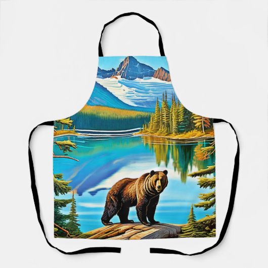 Bergbär: Der See Reflektion Kunst, Dichtung und Mu Schürze (Vorderseite)