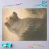 Bergbär im nebligen Berg-Decoupage  Seidenpapier (Basteln)