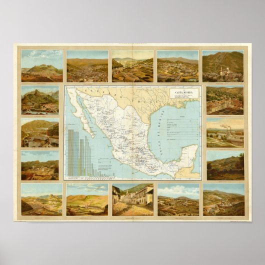 Bergbau in Mexiko Poster (Vorne)