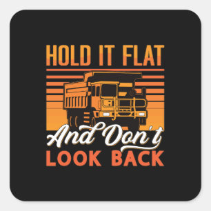 Bergbau-LKW halten flache Kohlebergwerke Quadratischer Aufkleber